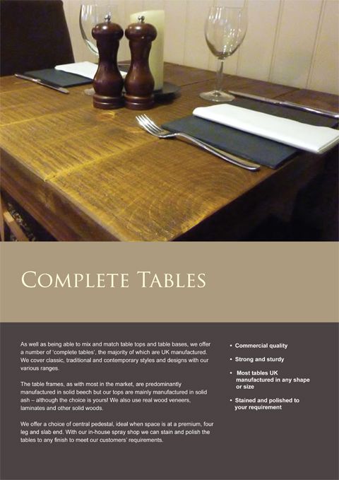 Complete Tables Catalogue