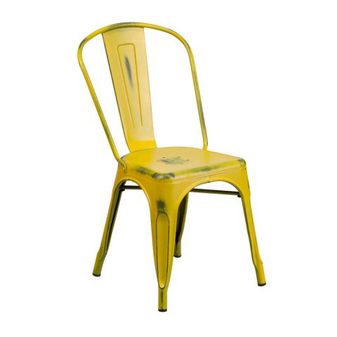 Furnace Chair In Antique Vintage Yellow by Eden Commercial Furniture