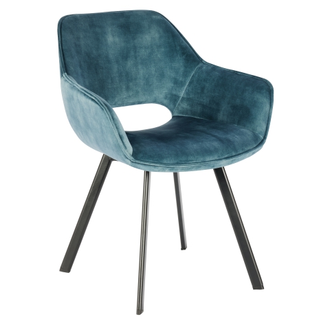 Della Armchair In Teal Blue Velvet from Eden Commercial Furniture