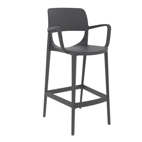Crocus Bar Stool With Arms In Anthracite Crocus Bar Stool With Arms In Anthracite by Eden Commercial Furniture