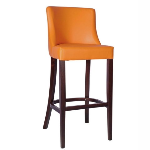 Arbroath Bar Stool In Walnut and Ochre from Eden Commercial Furniture